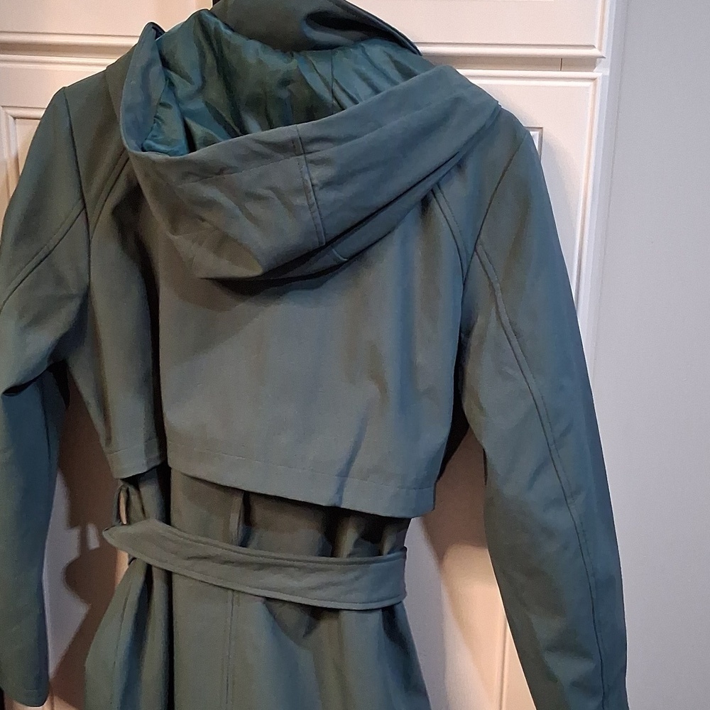 NWT Vince Camuto Teal Trench Coat Size Medium - Picture 8 of 9
